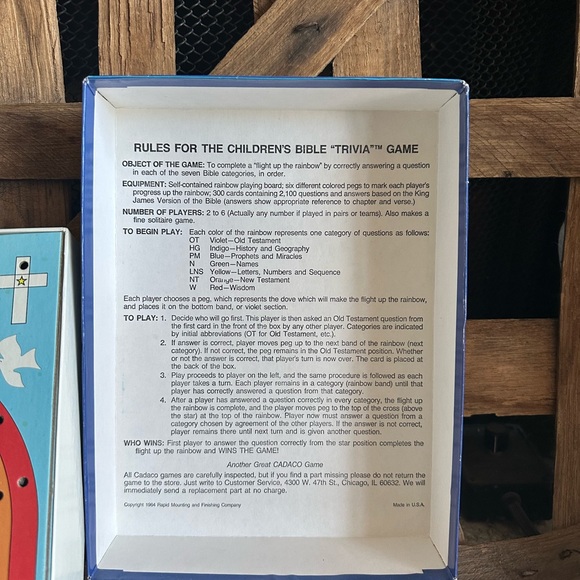 Children's Bible Trivia Board Game Vintage 1984 2100 Questions Complete Made USA - Picture 6 of 8